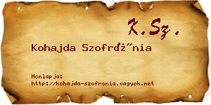 Kohajda Szofrónia névjegykártya